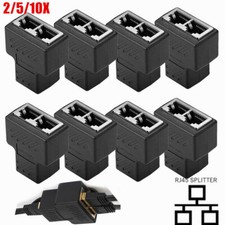 2/5/10X RJ45 Splitter Adapter 1to2 Ways Dual Female CAT5/6/7 LAN Ethernet Cable