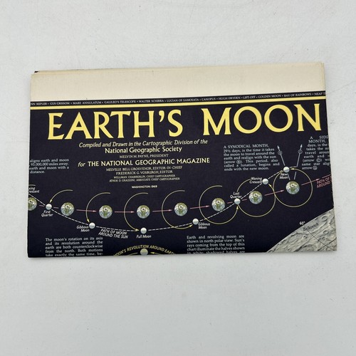 1969 National Geographic The Earth’s Moon Map Space Magazine Poster 40X28 #1 - Picture 2 of 11