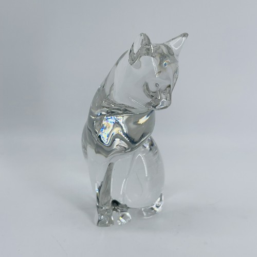 VINTAGE MCM KRISTALLGLAS SITZENDE SIAMESISCHE KATZENFIGUR-ART DECO-SELTEN-HTF - Bild 3 von 10