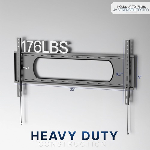 Ultra Heavy Duty Tv Wall Mount for 43 to 90 Inch Screens, Large Fixed Mount, Fi - Picture 3 of 9