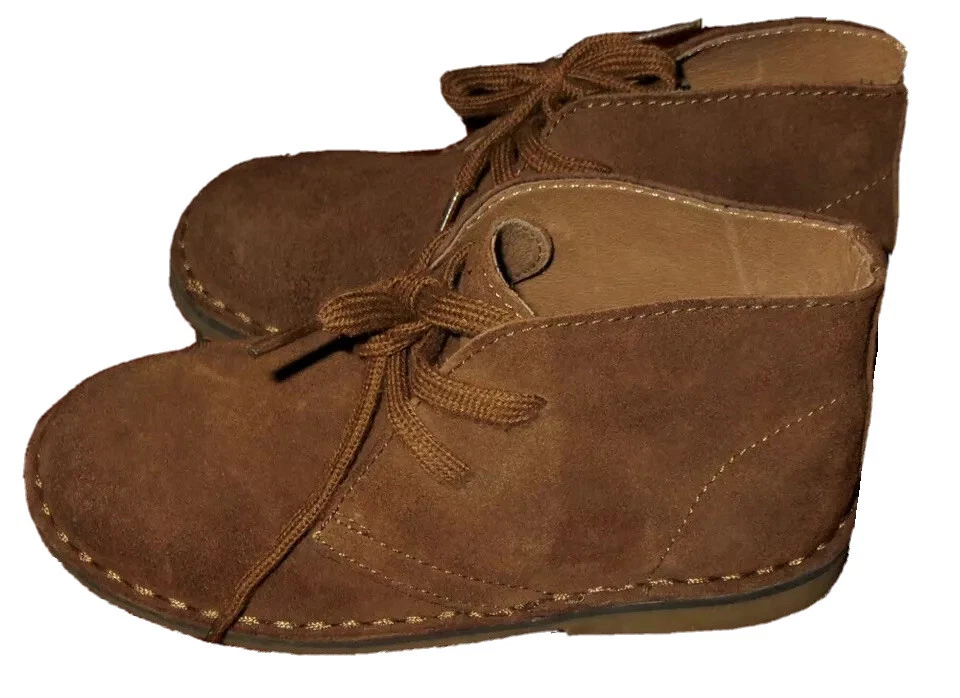 ZAPATOS RALPH LAUREN 9.5 NIÑOS PEQUEÑOS NIÑOS BOTAS NIÑOS MARRÓN NOBUCK GAMUZA GOMA CHUKKA Foto 3 de 4