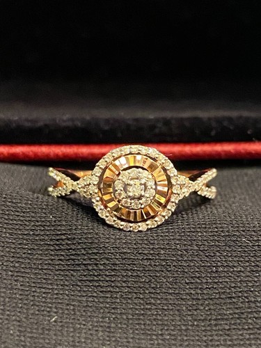 Pave 0,32 Cts Runde Brilliant Cut Natürlich Diamanten Verlobung Ring In 14K Gold - Bild 3 von 12