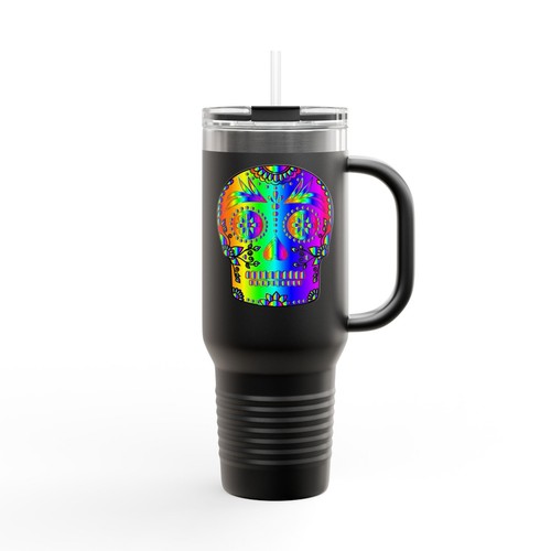 Taza de viaje colorida con aislamiento de calavera - Día de los muertos - Imagen 10 de 33