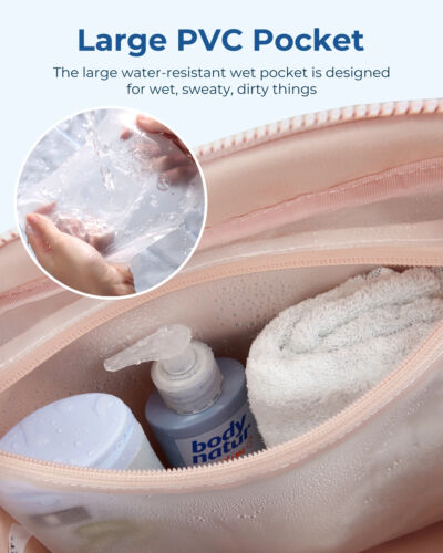 Travel Duffel Bag Gym Bag for Women with Wet Pocket Carry on Weekender Bags - Picture 5 of 12