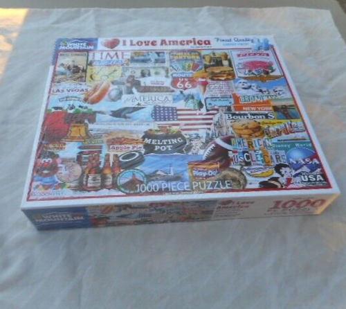 NEU White Mountain 1000-teiliges Puzzle ""I Love America"" Collage hergestellt in den USA - Bild 2 von 4