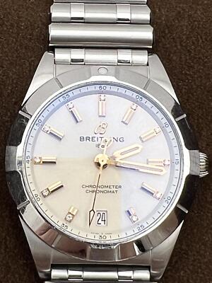 Breitling Chronomat 32 Diamond Dial Box Papers Quartz Ladies