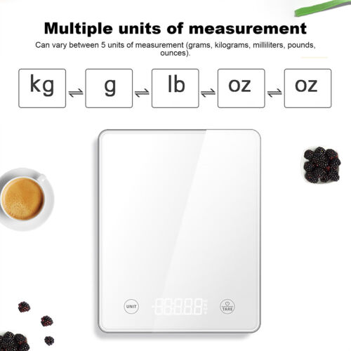 Digital Kitchen Scale, Precision Electronic Food Weighing Scale (White) - Imagen 8 de 10
