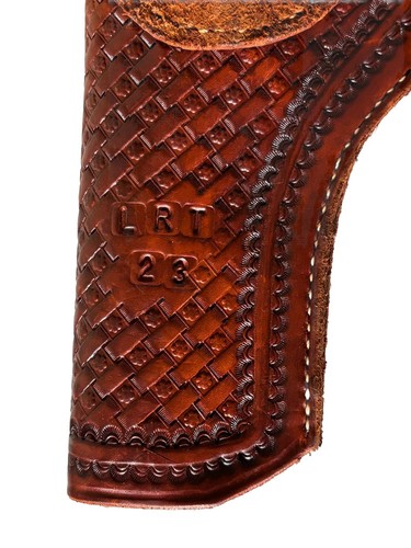 Vintage LRT 23 Leather Basket Holster Right Hand Brown 10 X 5 in - Picture 3 of 9