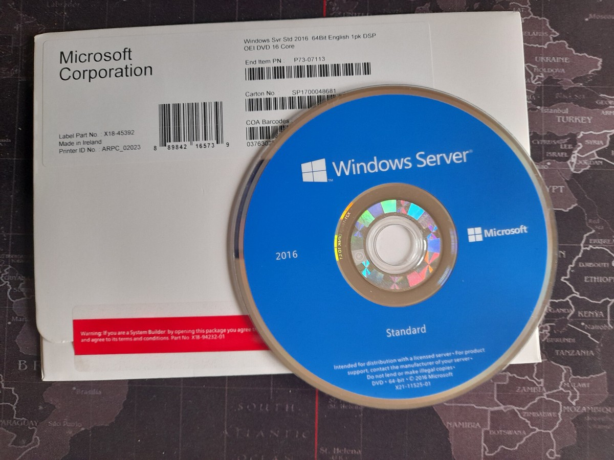 Windows Server STD 2016 64bit English DSP 16 Core + 50RDS + Windows Server STD 2016 64bit English DSP 16 Core + 50RDS +