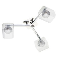 Litecraft Verona Ceiling Light Semi Flush Glass & Wire Shaded 3 Arm - Chrome    