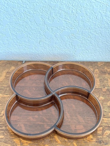 VINTAGE DANSK DESIGNS DENMARK AMBER CATCHALL SNACK TRAY - Picture 2 of 7