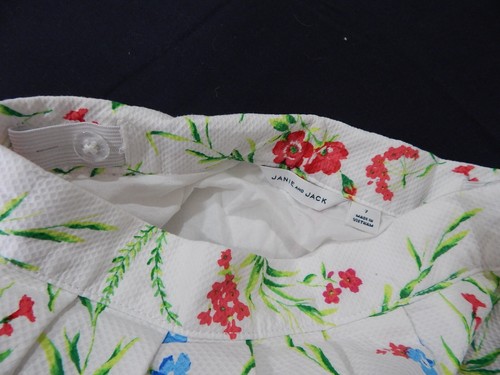 Janie and Jack Girls Size 7 Floral Lined Pique White Skirt Spring and Summer 100 - Picture 6 of 6