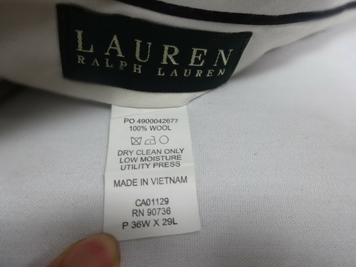 Men’s Polo Ralph Lauren Wool Pleat Front With Cuff Dress Pant Beige 36 X 28.5 - Picture 4 of 11