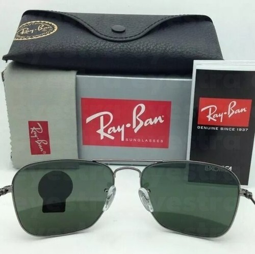 Ray-Ban Caravan Sunglasses Gunmetal Frame Green G-15 Lens RB3136 004 58mm NEW - Picture 4 of 11