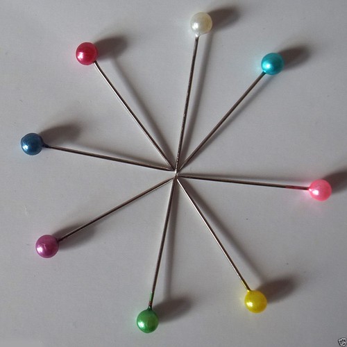 Rainbow Colour Faux Pearl Stud Straight Craft Dressmaker Pins Sewing 500pcs - Picture 6 of 8