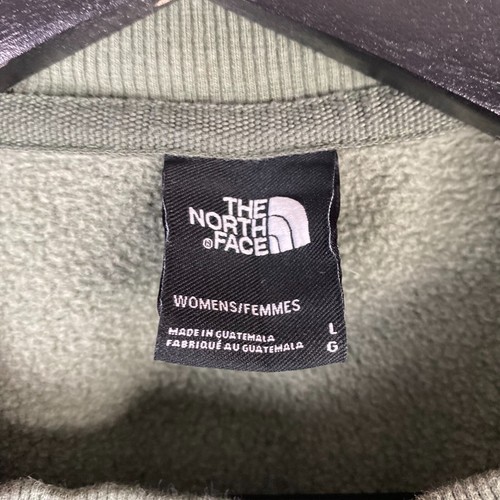 The North Face Sweatshirt Women L Olive Green Fleece Lined Crew Neck Cozy Preppy - Picture 12 of 19