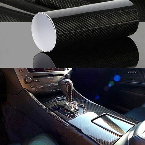 Accessories Carbon Fiber Vinyl Film 7D Car Interior Wrap Stickers Moulding Trim - Picture 8 of 12