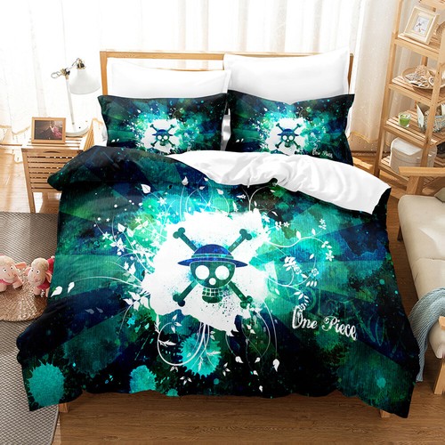 One Piece Monkey D Luff Quilt Duvet Doona Cover Set Soft Pillowcase Single King - Picture 12 of 38