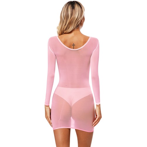 Womens Nightdress See Through Lingerie Sleep Dress Party Cover Ups Glossy Sexy - Picture 22 of 100
