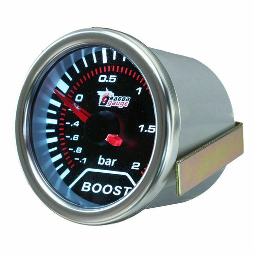 12V 52mm Smoked Bar LED Light Vacuum Turbo Boost Car Auto Gauge Meter Dials - Picture 3 of 6