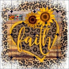 Sublimation Print Faith Floral Leopard Ready to Press Heat Transfer