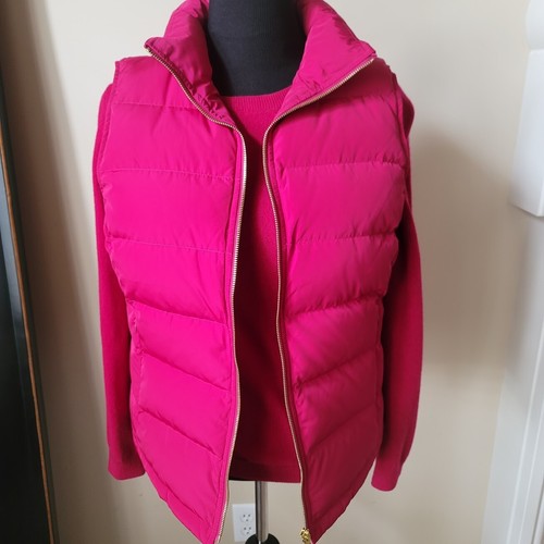 Talbots Cranberry rot geschwollen mit Reißverschluss Weste Ente Daunenfeder Gr. M Medium neu mit Etikett - Bild 6 von 8