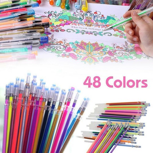 48pcs/Set Gel Pen Glitter Scrapbooking Ink Pens Adult Drawing Painting - Picture 4 of 12