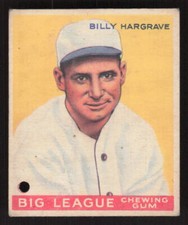 1933 GOUDEY BILLY HARGRAVE 172 POOR RC R319 BASEBALL BOSTON BRAVES