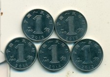 5 - 1 JIAO COINS..the PEOPLE S REPUBLIC of CHINA..2011, 2012, 2013, 2014 & 2015