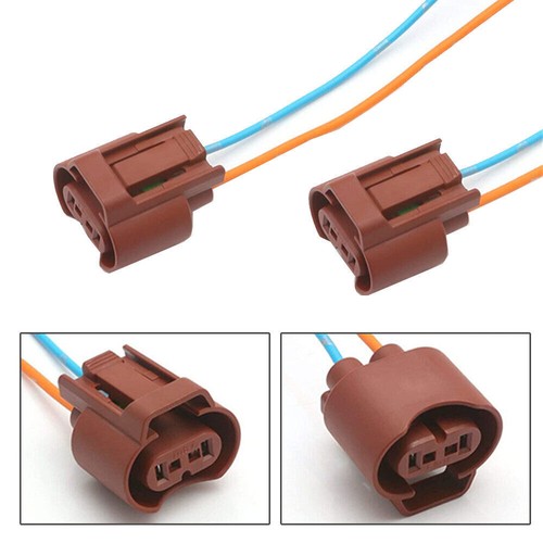 2Pcs Wire Pigtail Female U 9006 HB4 Harness Head Light Low Beam Plug Socket Bulb - Picture 4 of 12