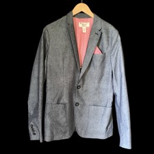Original PENGUIN by Munsingwear Gray Cotton Jacket Blazer w/ Pocket Square SMALL