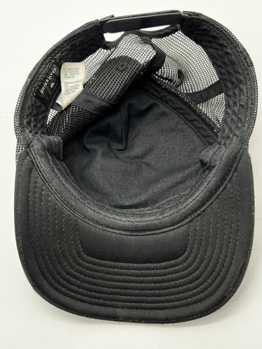 Quiksilver Hat Baseball Cap Snapback Black Palm Leaf Beach Foam Mesh Trucker - Picture 6 of 7