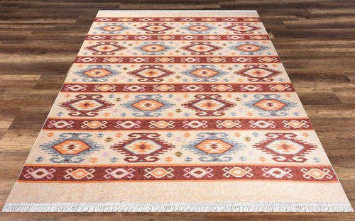 Turkish Kilim Tapestry Reversible Multi-Color Decorative Area Rug 5'3" x 7'6" - Picture 5 of 6