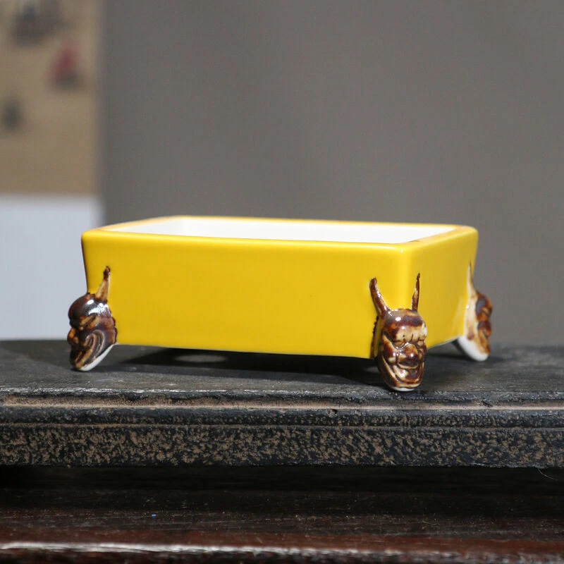 Maceta de arcilla púrpura de 4,3" pie fantasma fideos tenedor de noche maceta de lavabo de cerámica Foto 2 de 4