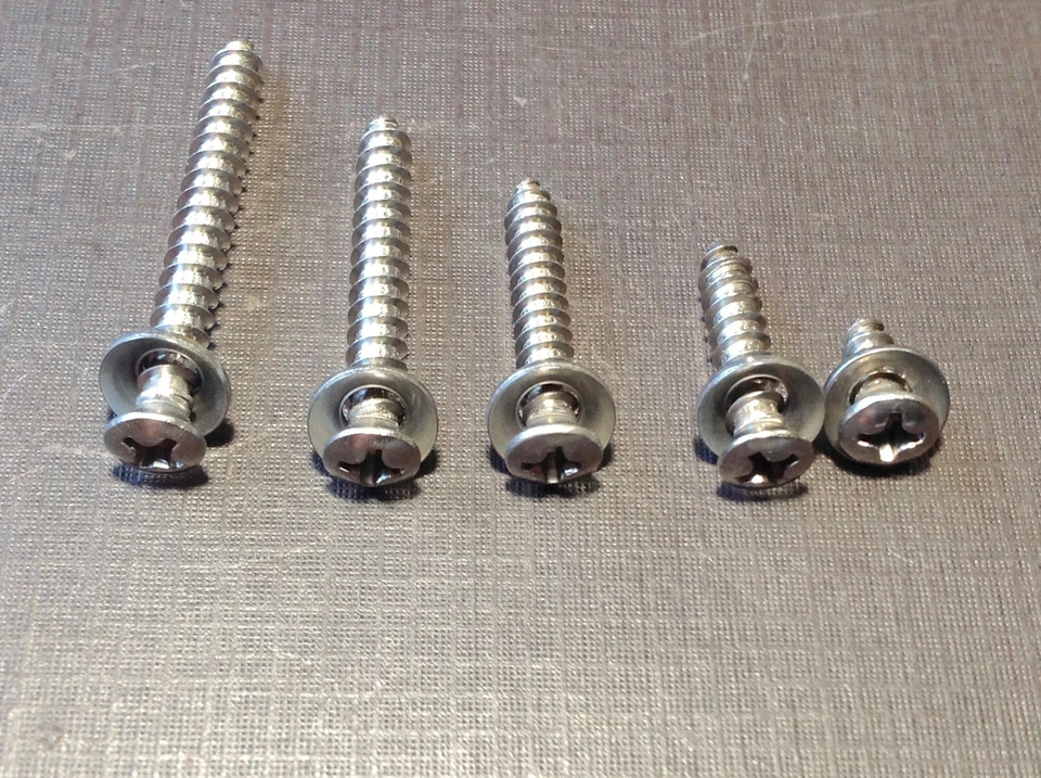 Ford 125 #8 con #6 cabeza ovalada acero inoxidable decoración moldura tornillos arandelas surtido Foto 2 de 4