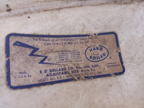 Vintage Bullard Hard Hat Model 502? Hard Boiled, White No Liner See Pics - Picture 6 of 7