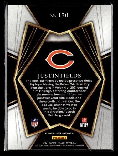 Justin Fields 2021 Panini Select #150 radiocontrol casi nuevo/como nuevo - Imagen 2 de 2