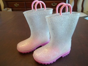 clear glitter rain boots