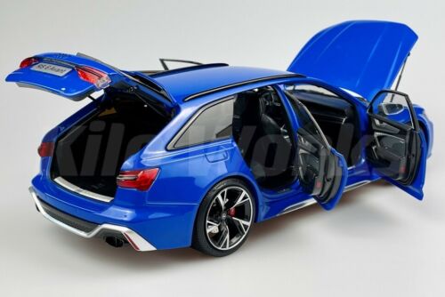 Kilo Works KengFai 1/18 Audi RS6 C8 Wagon modelo diecast de metal azul/verde - Imagen 11 de 18
