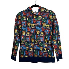 Marvel Comics Multicolor All Over Print Pullover Hoodie Jacket Youth Size XL