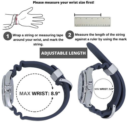 Soft Silicone Watch Band - Divers Style Replacement Strap - Quick Release 7S26 - Picture 17 of 43