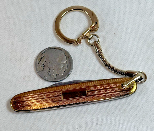 Vintage Colonial Providence RI Folding Two-Blade Pocket Knife w/ Key Chain