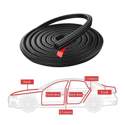 5M 3Layer Car Door Sealant Strips Protector Sound Insulation Rubber Seal Strip - Foto 8 di 13