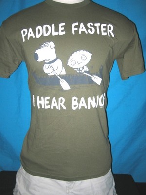 /"PADDLE FASTER I HEAR BANJOS/" BRIAN /& STUEY Mens T-shirt FREE SHIPPING!
