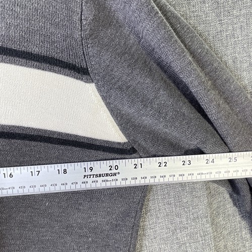 U.S. Polo Assn Mens S. Gray Stripe 1/4 Zip Mock Neck Sweater Pullover Pony MS37 - Picture 7 of 12