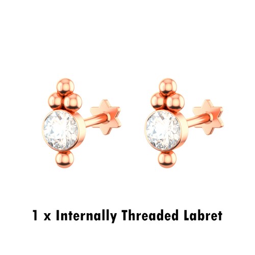 Knorpel Tragus Helix Ohrstecker, Kristall Ohrring, Innengewinde Edelstein Labret - Bild 25 von 88