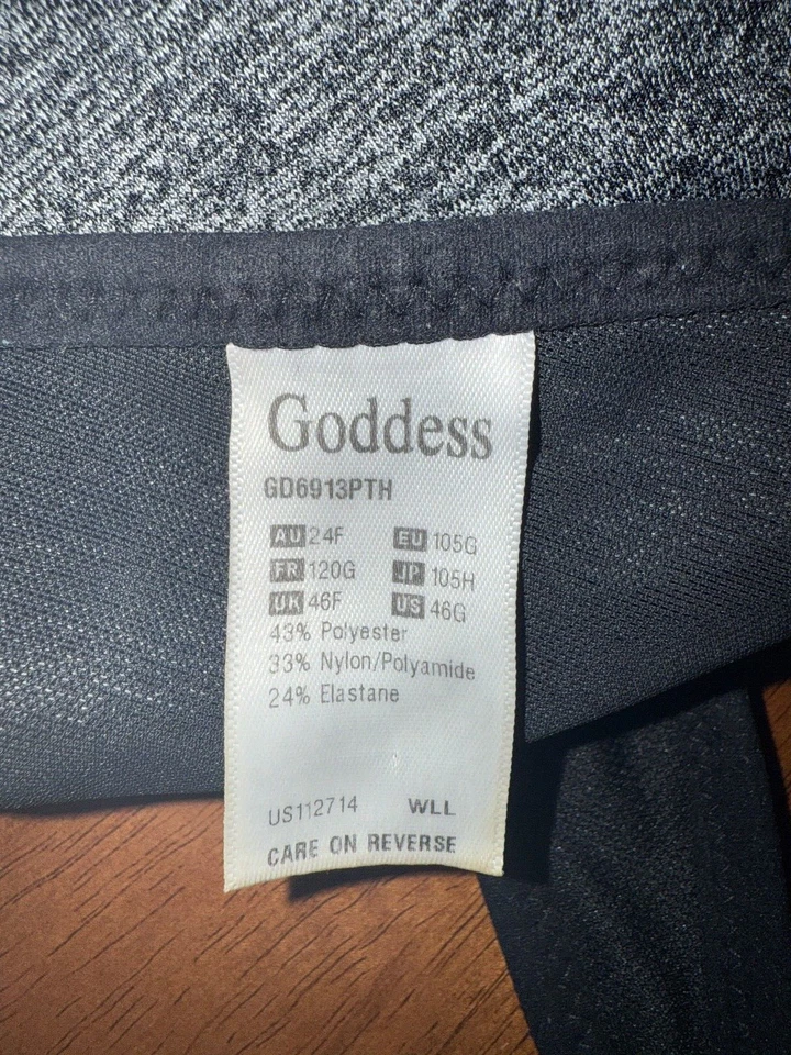 Sujetador deportivo gris figura completa Goddess copa suave para mujer talla 46G ¡Excelente estado! Foto 4 de 4