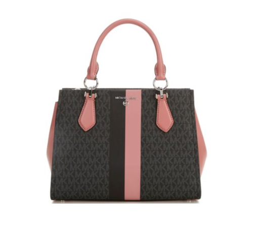 NWT Michael Kors Marilyn Logo Rose Contrast Color Block Medium Satchel Bag - Picture 3 of 3