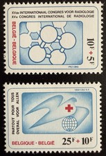 1981 Belgium MNH Red Cross Stamps – Radiology Congress + Dove “For All” Pair