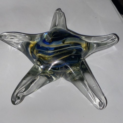 Vintage Art Glass STARFISH Paperweight Multi Color Swirl - Picture 13 of 13